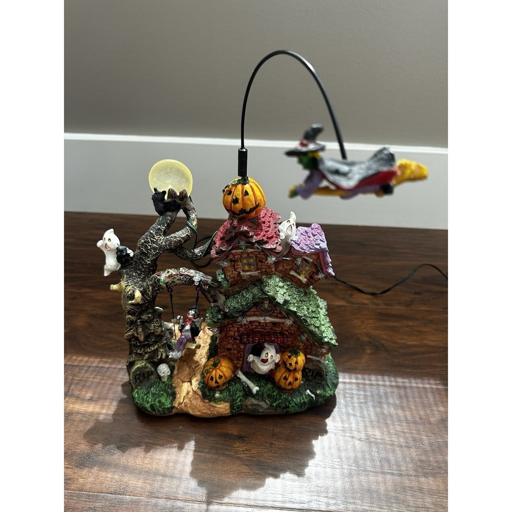 2008 Target LED Halloween Village Flying Witch Animated Lighted Haunted Home Box